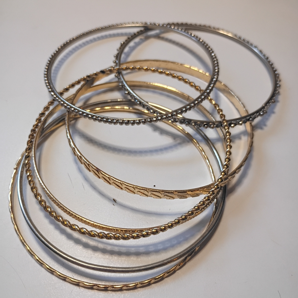 Vintage Gold and Silver Bangle Set